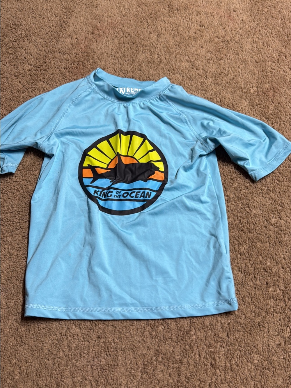 Kids' Light Blue 'King of the Ocean' Swim Shirt